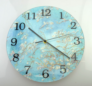 Nástenné sklenené hodiny 30cm - "Van Gogh II."