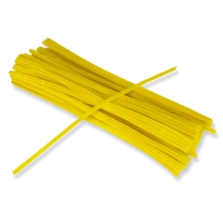 Chlpatý drôtik 6mm/30cm - žltý, 100ks/bal