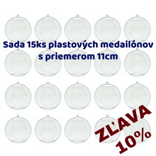 Plastový medailon 11cm (2 dielna) - Sada 15ks
