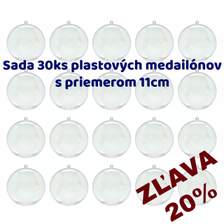 Plastový medailon 11cm (2 dielna) - Sada 30ks